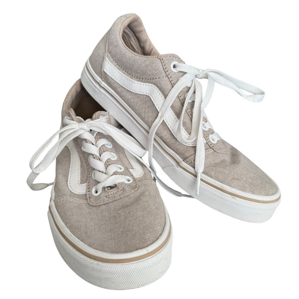 Womens Vans Ward Taupe Brown Skate Shoes Lace Up Comfortable Sneaker-Size 8.5
